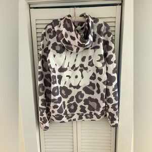 White Leopard Print Hoodie